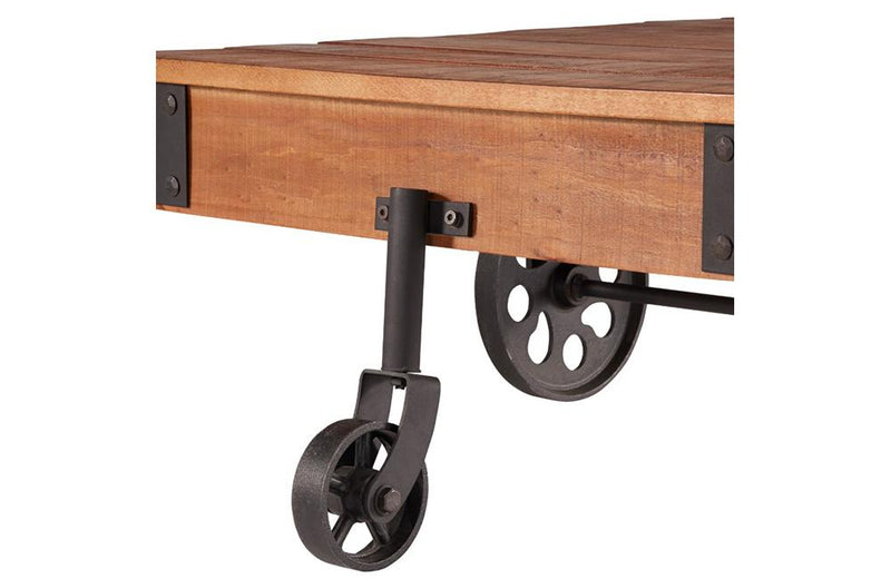 Fort William Cocktail Table With Functional Wheels