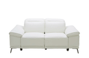 Baylee White Leather Premium Loveseat