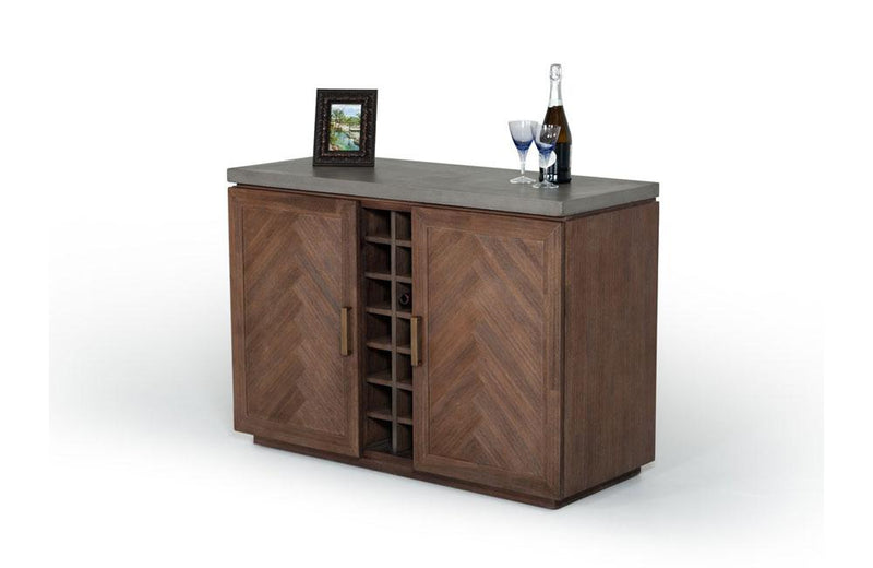Modern Amos Concrete & Acacia Wine Cabinet