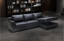 Kaylie Black Leather Sectional Sleeper Sofa