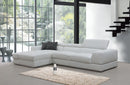 Divani Casa Pella Mini Modern White Bonded Leather Left Facing Sectional Sofa