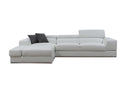 Divani Casa Pella Mini Modern White Bonded Leather Left Facing Sectional Sofa