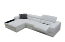 Divani Casa Pella Mini Modern White Bonded Leather Left Facing Sectional Sofa