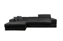 Divani Casa Pella Mini Modern Black Leather Left Facing Sectional Sofa