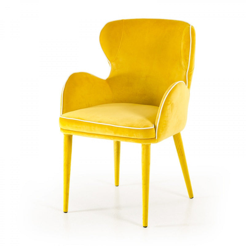 Tigard Modern Fabric Dining Chair Yellow