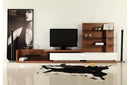 Jefferson Modern Walnut and White High Gloss TV Unit