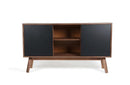 Laken Modern Walnut & Black Buffet