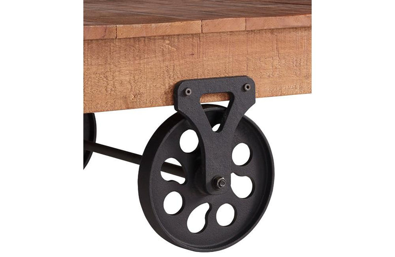 Fort William Cocktail Table With Functional Wheels