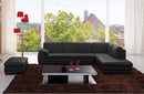Abilene Black Leather Sectional Sofa