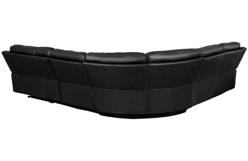 Leonardo Brown Eco-leather Reclining Sectional Sofa