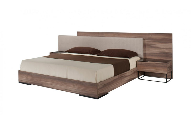 Nova Domus Matteo Italian Modern Walnut & Fabric Bed