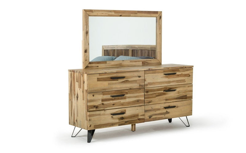 Modrest Sala Modern Light Wood Dresser & Mirror Set