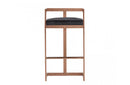 Modrest Halifax Modern Black Velvet & Rosegold Bar Stool