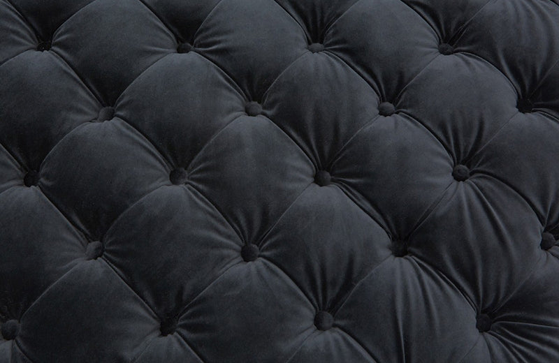 Divani Casa Ritner Modern Black Velvet Curved Sectional Sofa