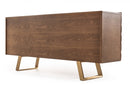 Modrest Finley Modern Walnut & Gold Buffet