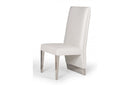 Modrest Kilson Modern White Leatherette & Stainless Steel Dining Chair (Set of 2)