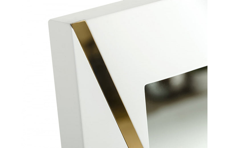 Modrest Nixa Modern White & Gold Mirror