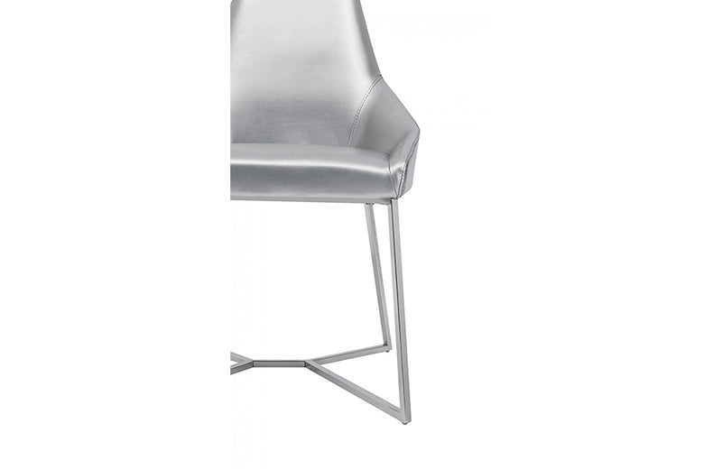 Modrest Sarah Modern Pearl Grey Leatherette Dining Chair (Set of 2)