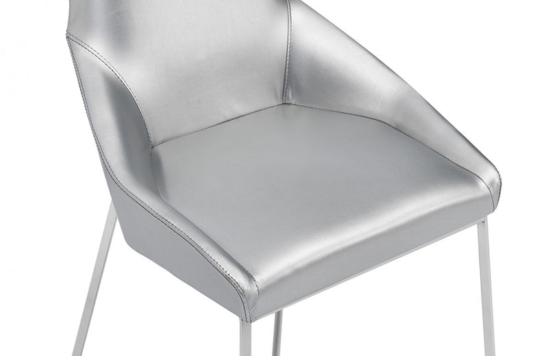 Modrest Sarah Modern Pearl Grey Leatherette Dining Chair (Set of 2)