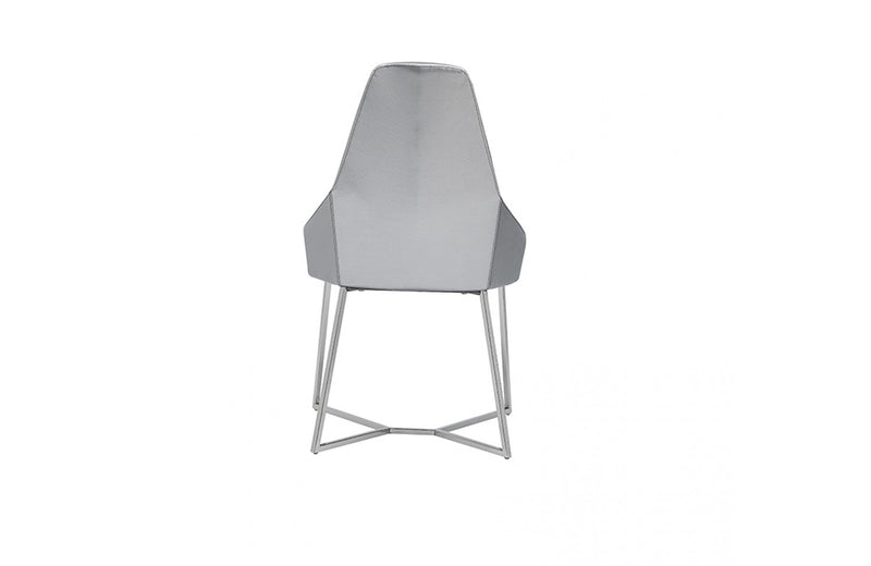 Modrest Sarah Modern Pearl Grey Leatherette Dining Chair (Set of 2)