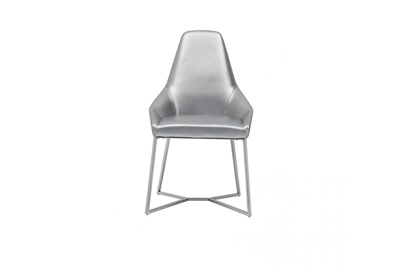 Modrest Sarah Modern Pearl Grey Leatherette Dining Chair (Set of 2)