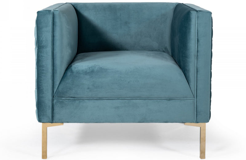 Divani Casa Atwood Modern Teal Arm Chair