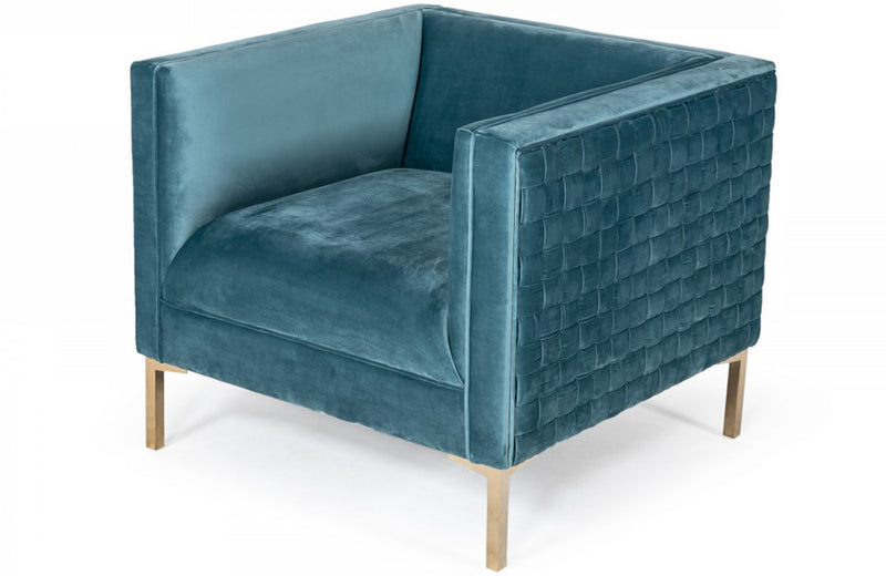 Divani Casa Atwood Modern Teal Arm Chair