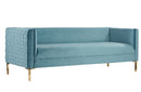 Divani Casa Putnum Modern Blue Velvet Sofa