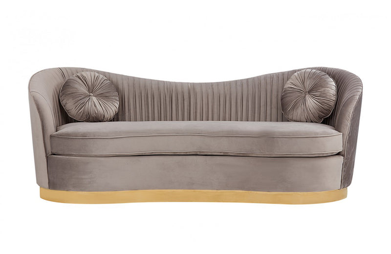 Divani Casa Rockford Modern Grey Velvet Sofa