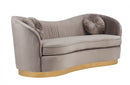 Divani Casa Rockford Modern Grey Velvet Sofa