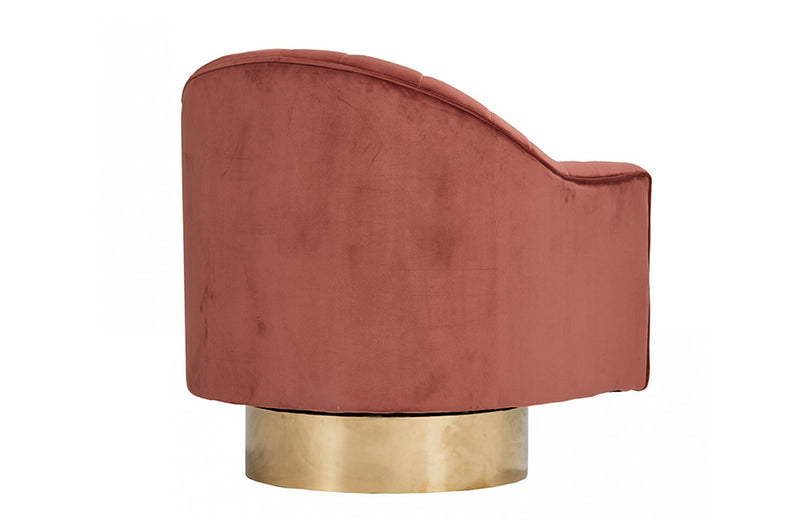 Divani Casa Parson Modern Copper Velvet Swivel Armchair