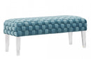 Divani Casa Tracy Modern Blue Velvet Bench