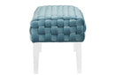Divani Casa Tracy Modern Blue Velvet Bench