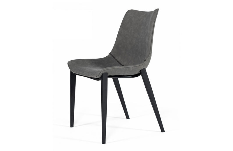 Modrest Frasier Modern Grey Eco-Leather Dining Chair (Set of 2 )