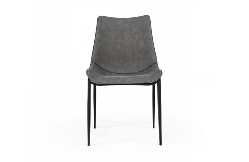 Modrest Frasier Modern Grey Eco-Leather Dining Chair (Set of 2 )