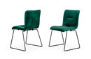 Modrest Yannis Modern Green Fabric Dining Chair (Set of 2)
