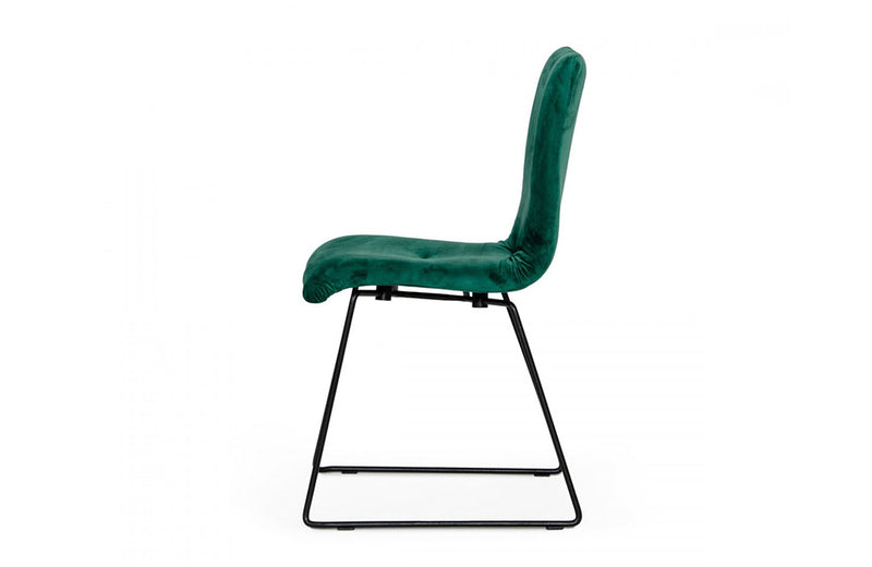 Modrest Yannis Modern Green Fabric Dining Chair (Set of 2)