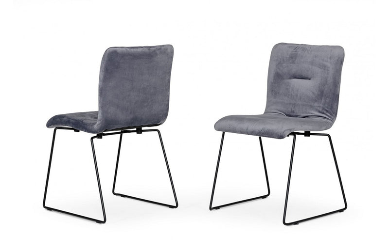 Modrest Yannis Modern Grey Fabric Dining Chair (Set of 2)