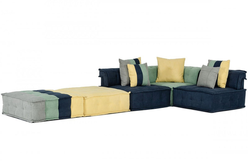 Divani Casa Dubai Modern Multicolored Fabric Modular Sectional Sofa