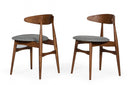 Modrest Prospect Modern Grey Fabric & Walnut Dining Chair (Set of 2)