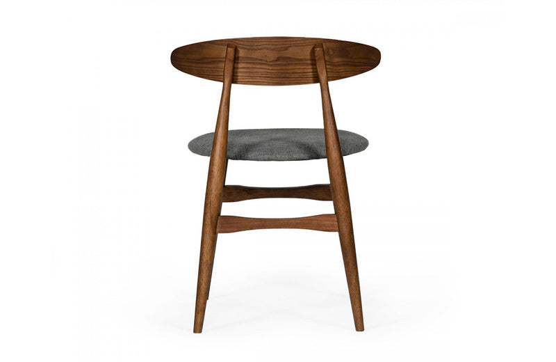 Modrest Prospect Modern Grey Fabric & Walnut Dining Chair (Set of 2)