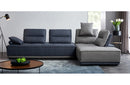 Divani Casa Glendale Modern Blue + Grey Fabric Modular Sectional Sofa