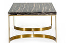 Modrest Greely Glam Black and Gold Marble Coffee Table