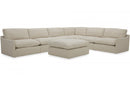 Divani Casa Fedora Modern White Fabric Sectional Sofa + Ottoman