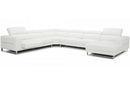 Divani Casa Hawkey Contemporary White Full Leather U Shaped Sectional Sofa