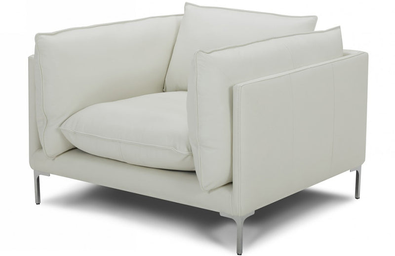 Divani Casa Harvest Modern White Full Leather Chair