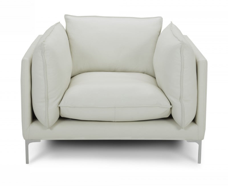 Divani Casa Harvest Modern White Full Leather Chair