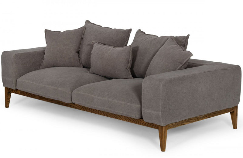Divani Casa Corina Modern Grey Fabric Sofa
