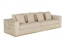 Divani Casa Mobray Glam Beige and Gold Fabric Sofa