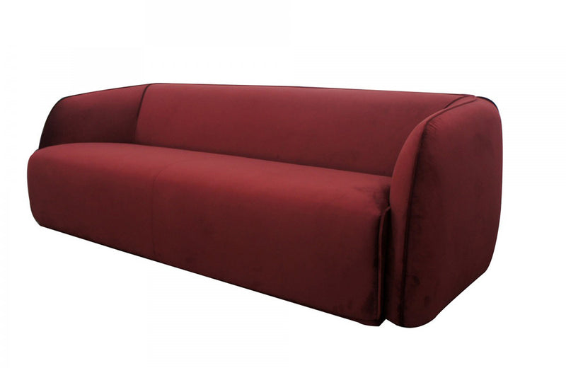Divani Casa Spruce Modern Red Velvet Sofa